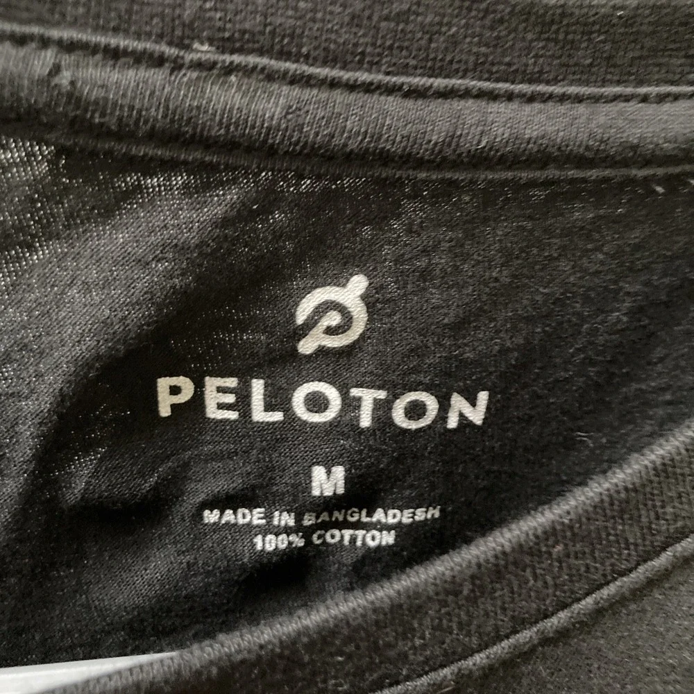 Peloton Century 100 Cotton Adult Men's Black Biking Cycling -Shirt Size Medium‎